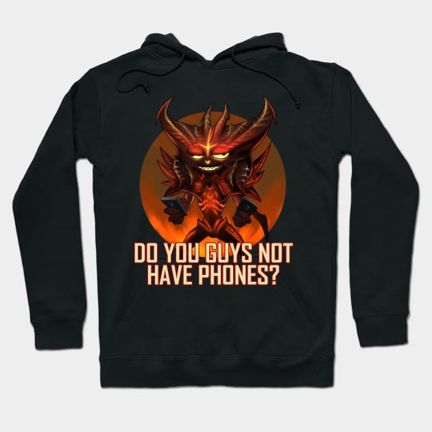 Diablo on Phones Hoodie by JohanneLight